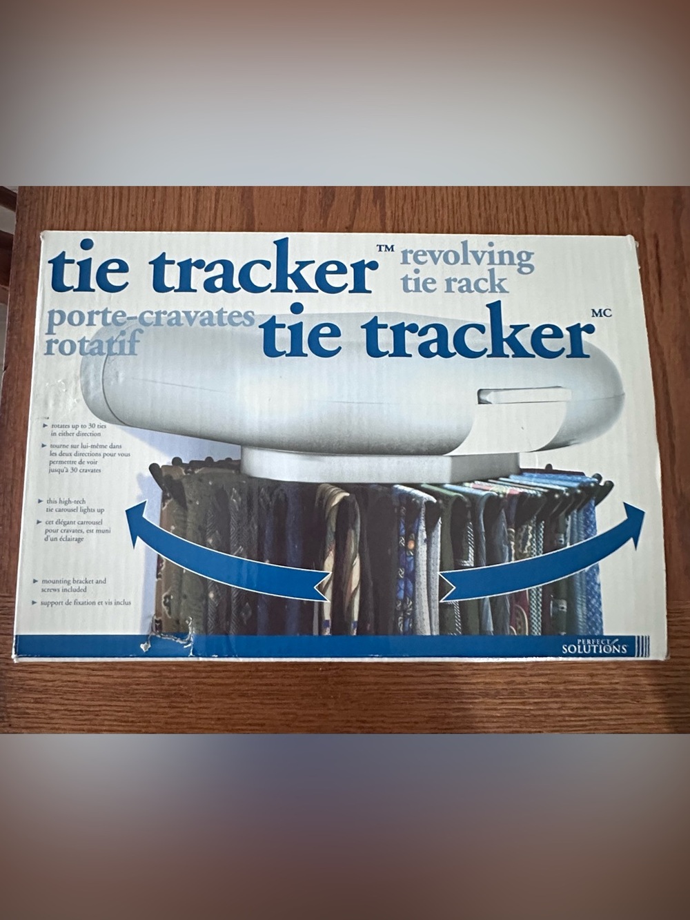 Perfect Solutions Tie Tracker Revolving Motorized Tie Rack | Holds 30 Ties